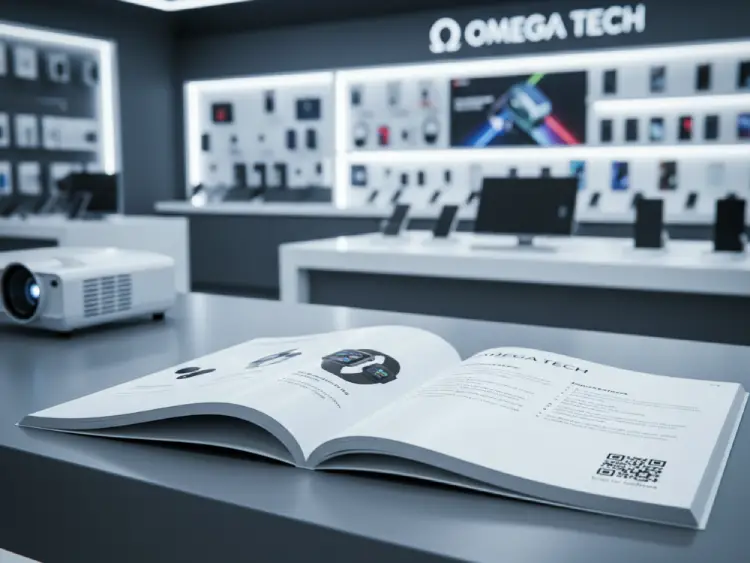 Electronics catalog with QR Code for gadget information