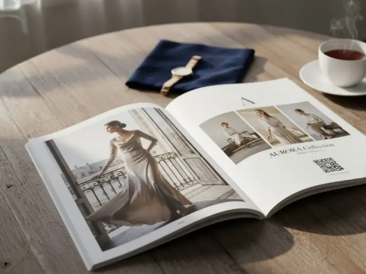 Fashion catalog with QR Code for style collection or discounts