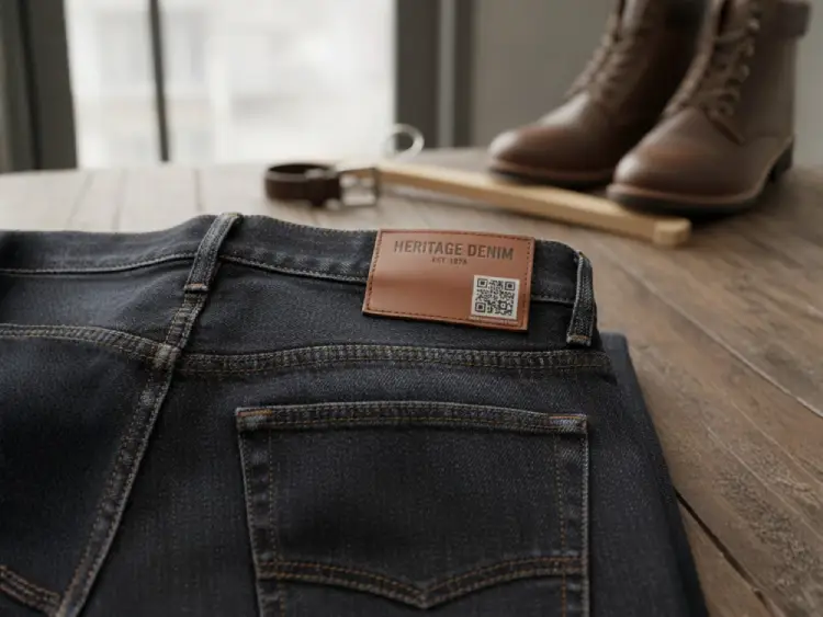 Jeans tag with QR Code for product details