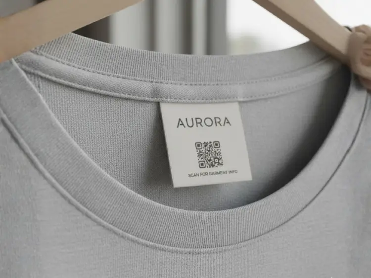 Vest label with QR Code for care instructions