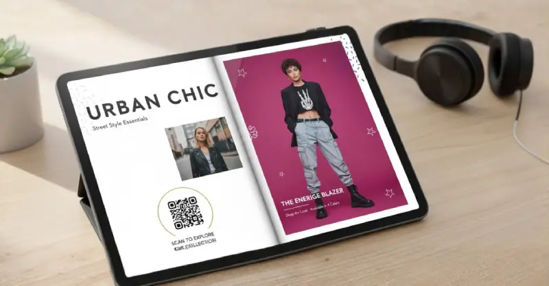 Fashion eBook with QR Code for style tips and collection details