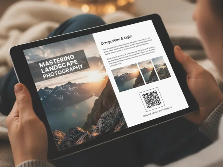Photography eBook with QR Code for sample galleries or workshops