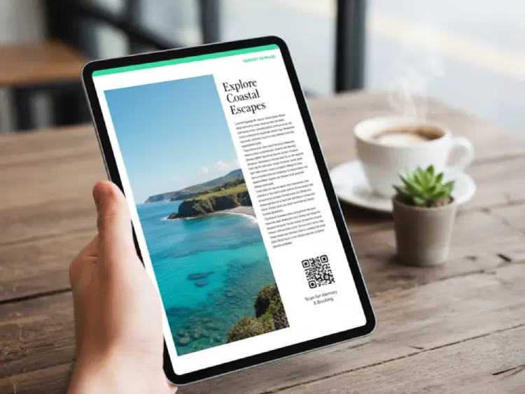 Travel eBook with QR Code for destination guides or tips