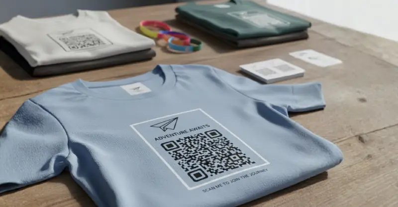 T-shirt giveaway with QR Code for campaign or collection info