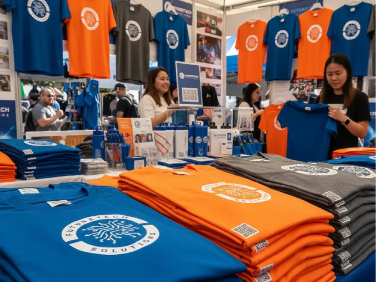 T-shirt giveaway with QR Code for brand promotion