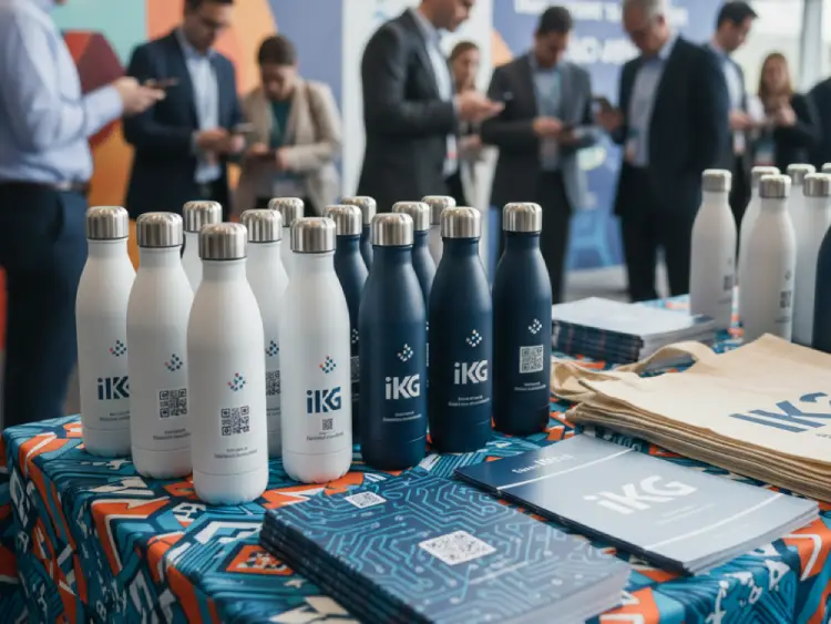 Water bottle giveaway featuring QR Code for loyalty or discounts