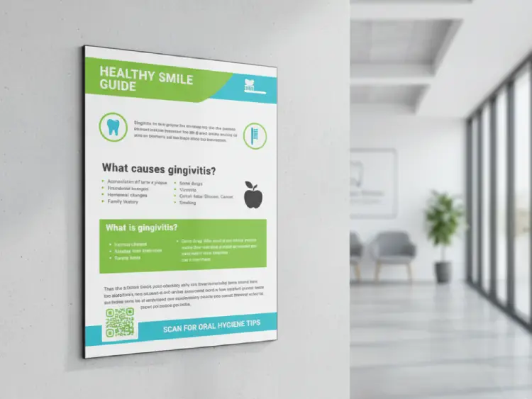Dental infographic with QR Code for oral care guides or appointments