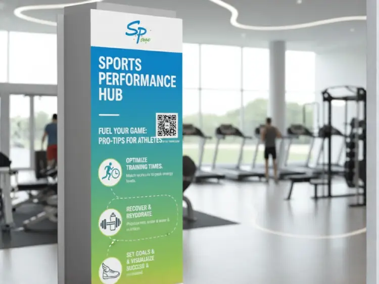 Sports infographic featuring QR Code for tips