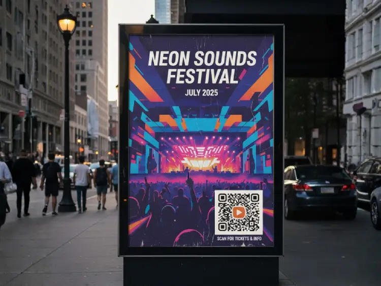 Event poster featuring QR Code for schedule or registration
