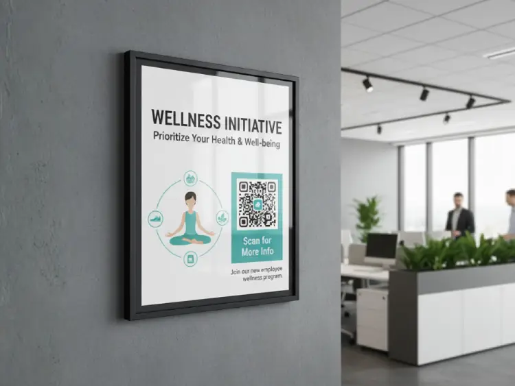 Wellness poster featuring QR Code for program info