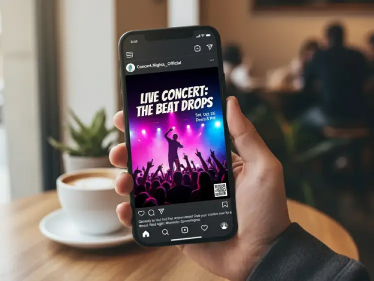 Instagram post featuring QR Code for product link or campaign