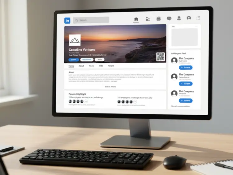 LinkedIn banner featuring QR Code for business website or portfolio