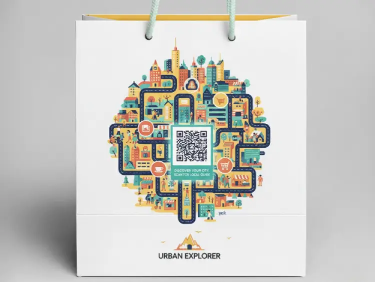 Stationery bag with QR Code for branding or offers