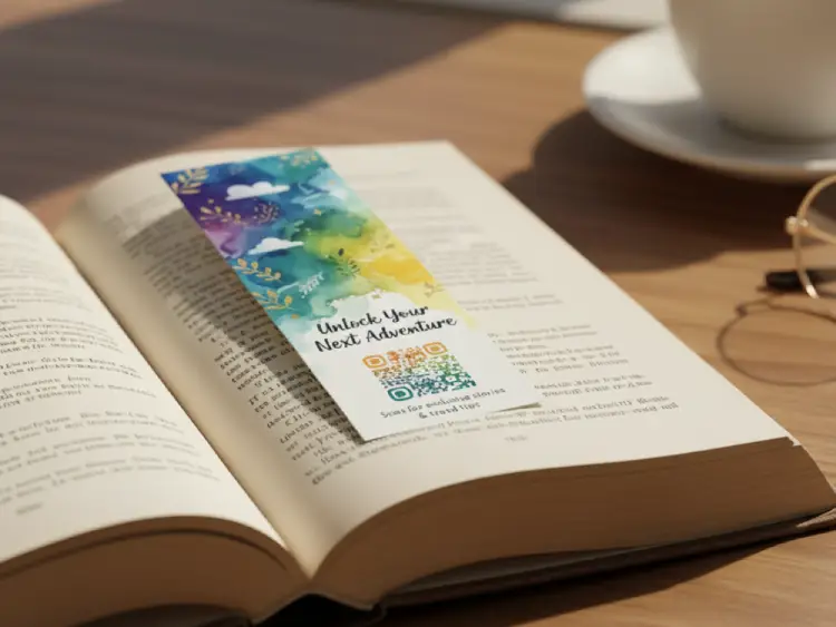 Bookmark design with QR Code for book promotion