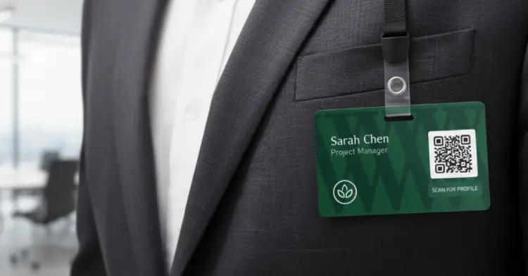 Employee badge with QR Code for quick identification