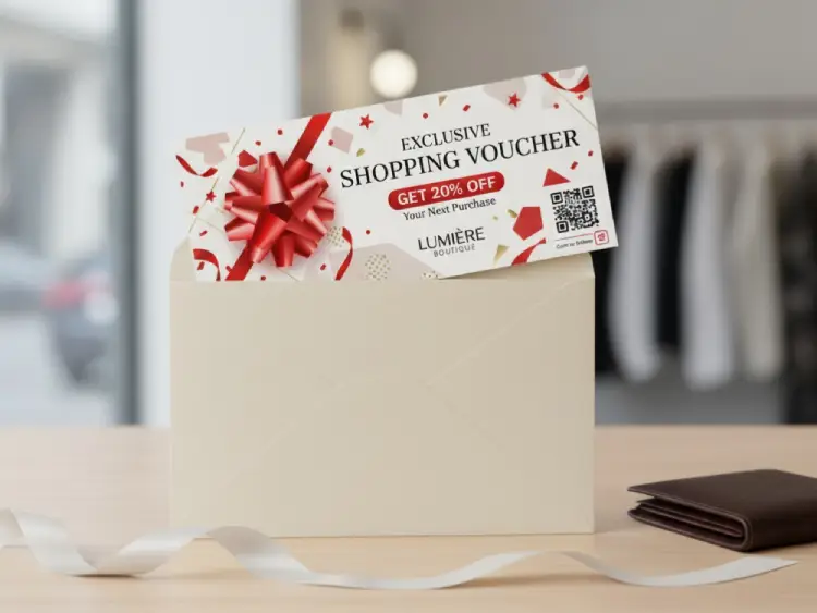 Gift voucher with QR Code for instant redemption
