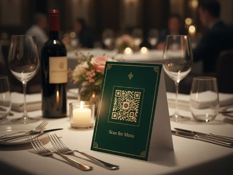 Restaurant table tent featuring QR Code for specials