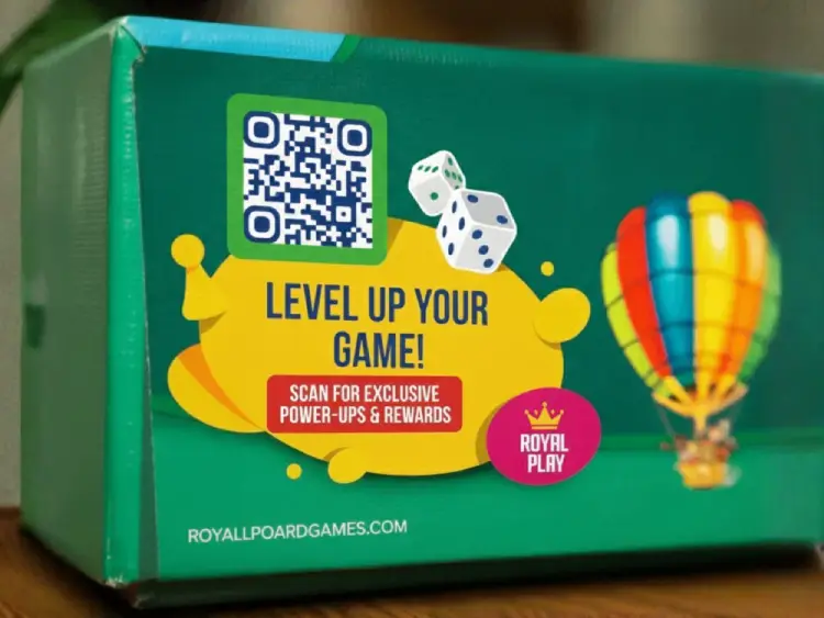 Ludo board game with QR Code for instructions or online play