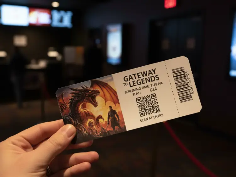 Cinema ticket with QR Code for instant entry