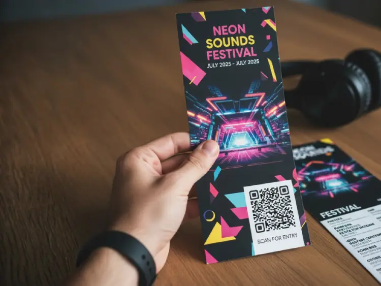 Concert ticket featuring QR Code for seamless entry