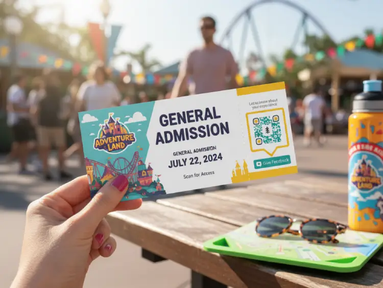 Park ticket with QR Code for visitor access or discounts
