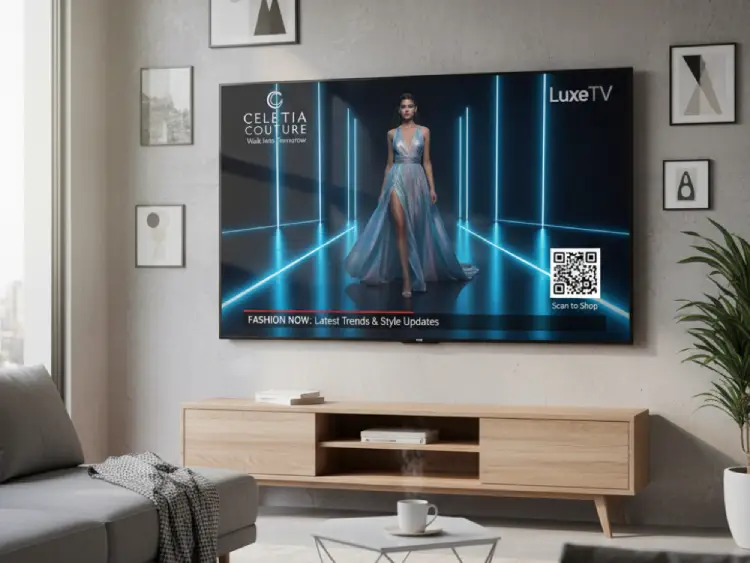 Fashion TV commercial with QR Code for latest collection or discounts
