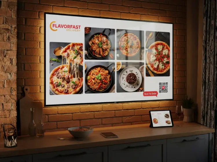 Food TV commercial featuring QR Code for menu or ordering