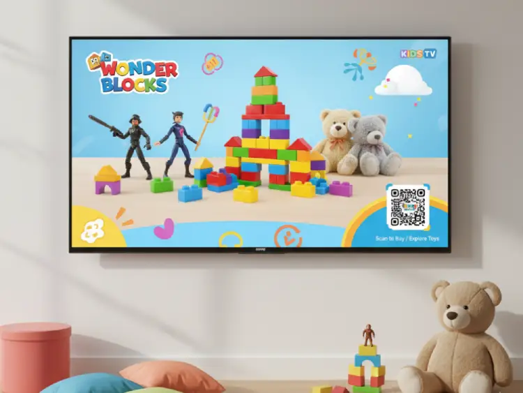 Kids toy company TV commercial with QR Code for product details