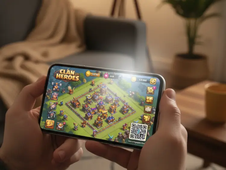 Mobile game with QR Code for app download or in-game rewards