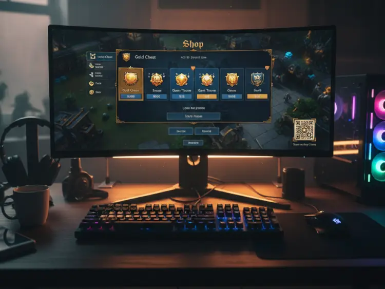 PC game featuring QR Code for downloads or updates