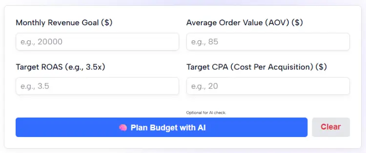 TikTok Ad Budget Planner