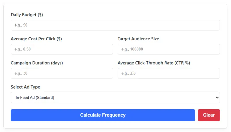 TikTok Ad Frequency Calculator