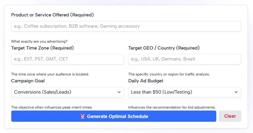 TikTok Ad Schedule Optimizer