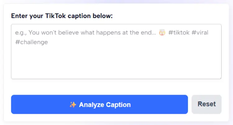 TikTok Caption Analyzer