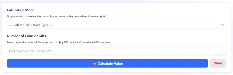 TikTok Coin Calculator
