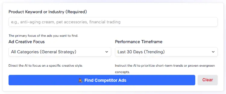 TikTok Competitor Ads Finder