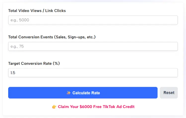 TikTok Conversion Rate Calculator