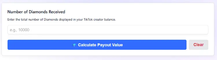 TikTok Diamond Calculator