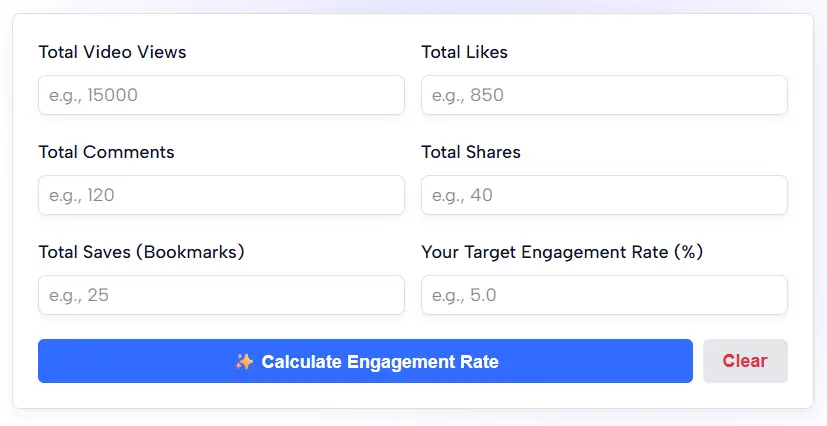 TikTok Engagement Rate Calculator