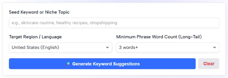 TikTok Keyword Suggestion