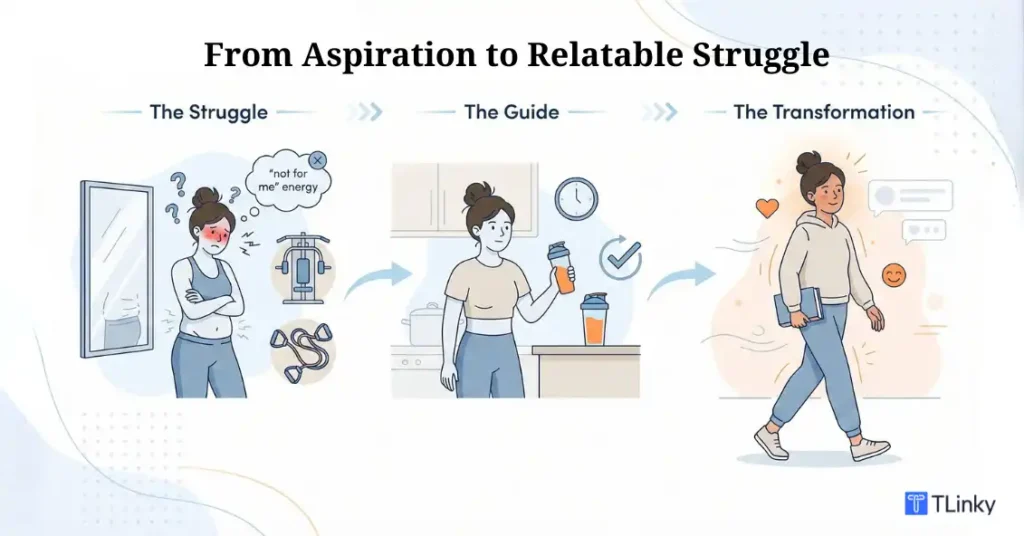 From Aspiration to Relatable Struggle