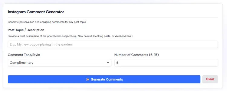 Instagram Comment Generator