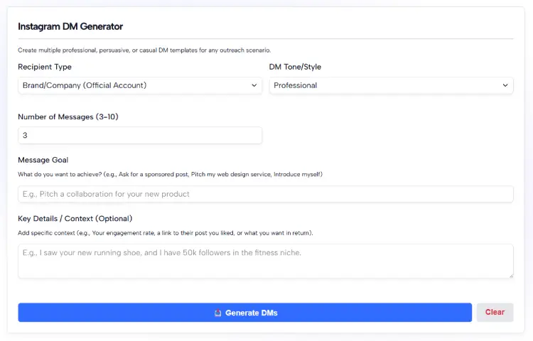 Instagram DM Generator