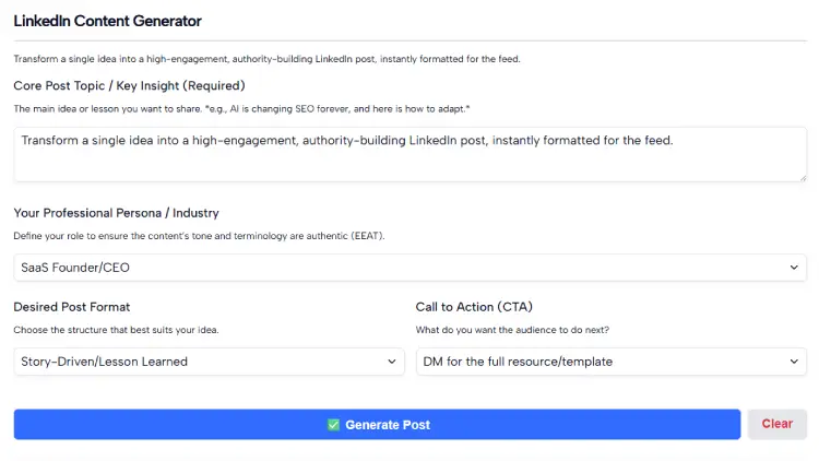 LinkedIn Content Generator