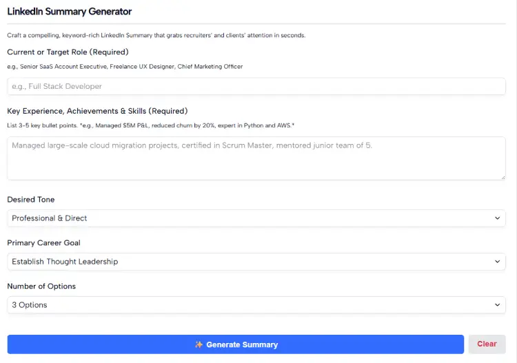 LinkedIn Summary Generator