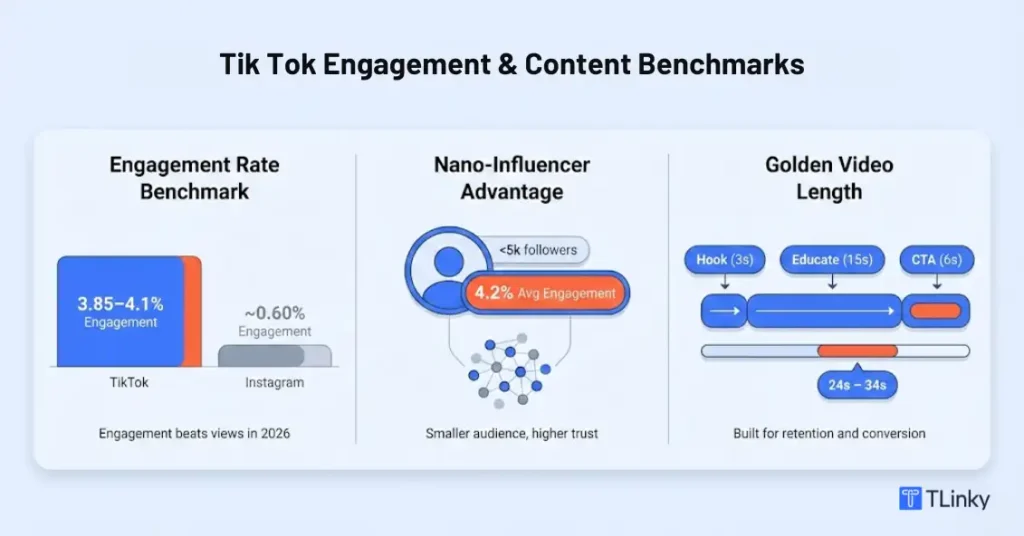 Tik Tok Engagement & Content Benchmarks