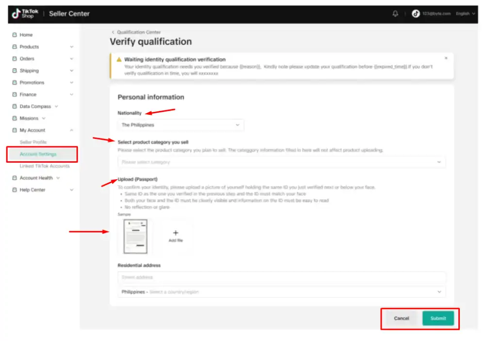 Verify Your TikTok Shop Information