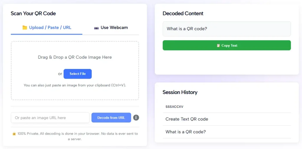 Free QR Code Decoder
