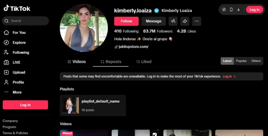 TikTok Kimberly Loaiza