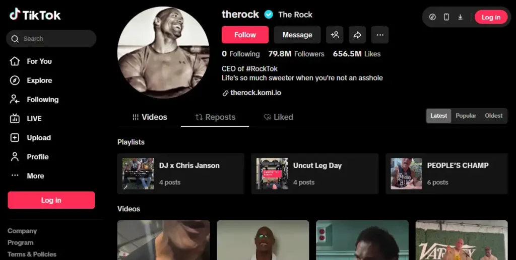 TikTok The Rock